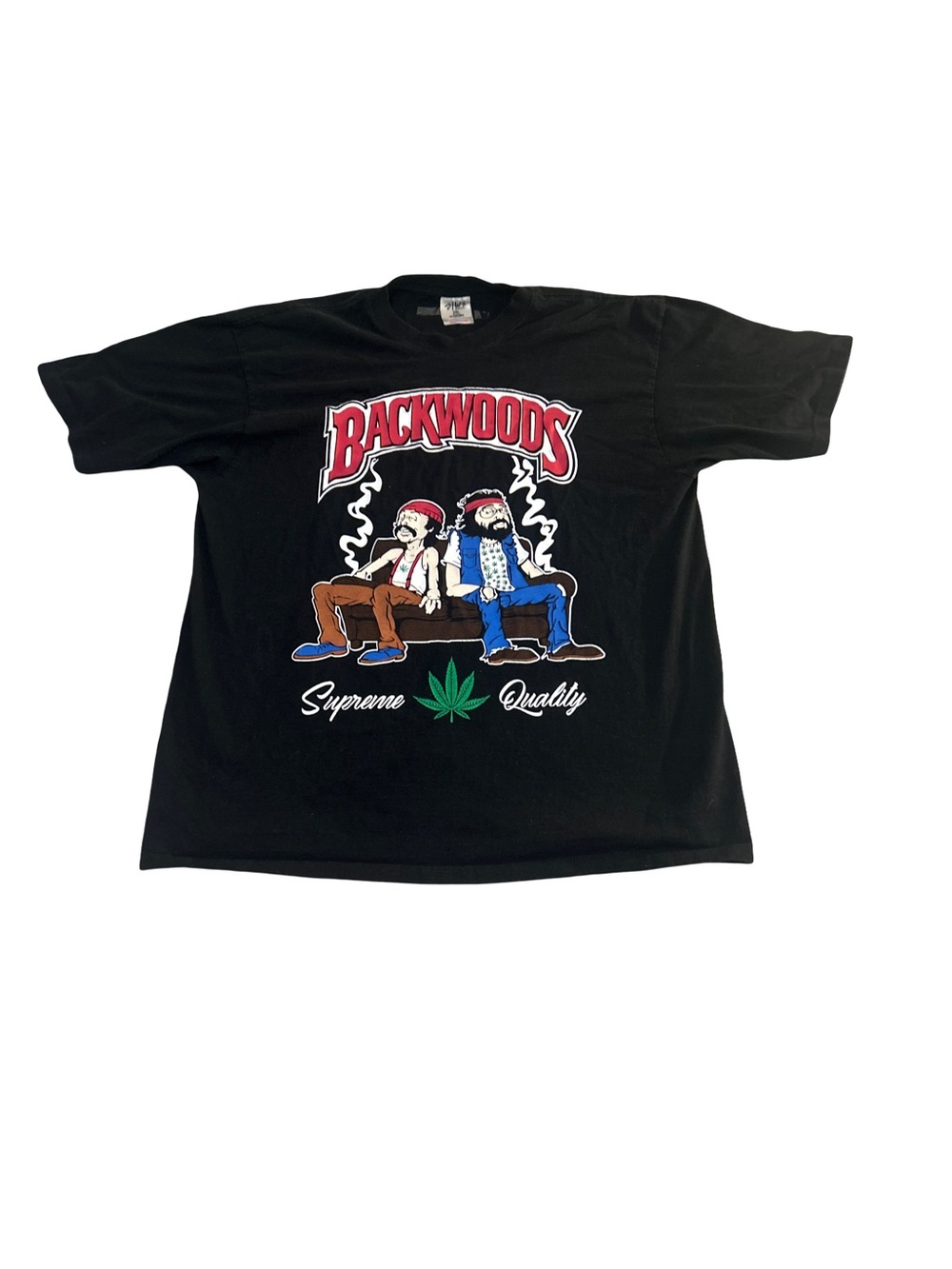 Backwoods Graphic T-Shirt Men's 2XL Black Short Sleeve Streetwear Heavyweight